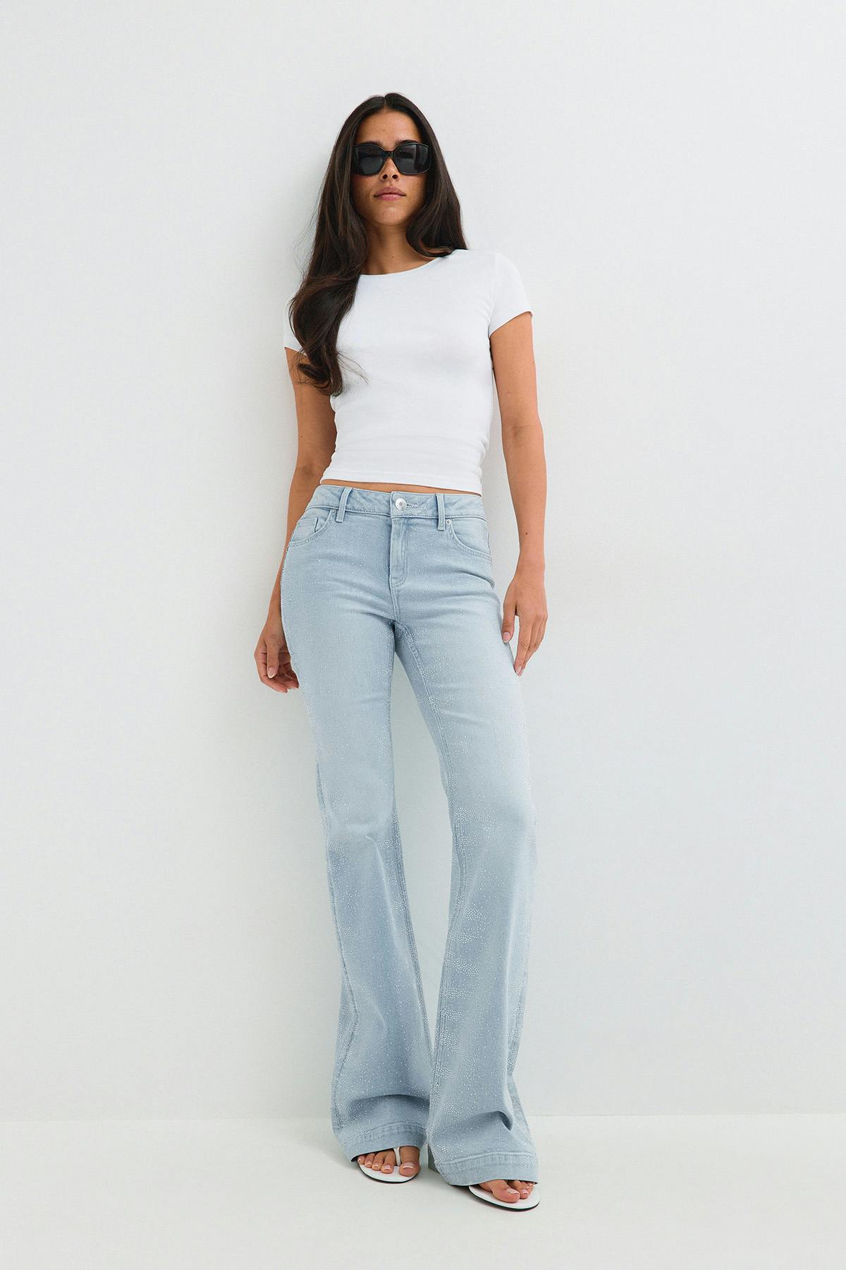 Shape up rhinestone jeans - Blue