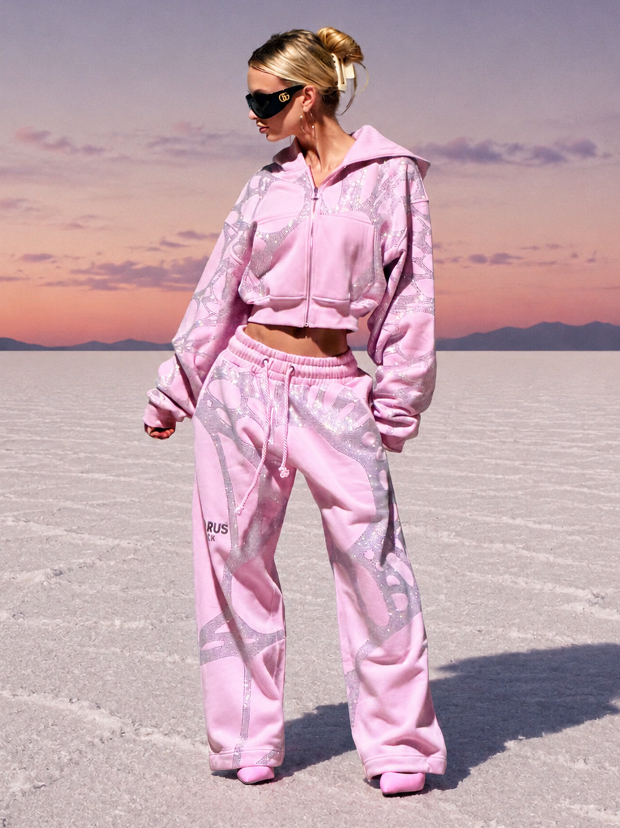 Ascent Pink Rhinestone Sweatpants