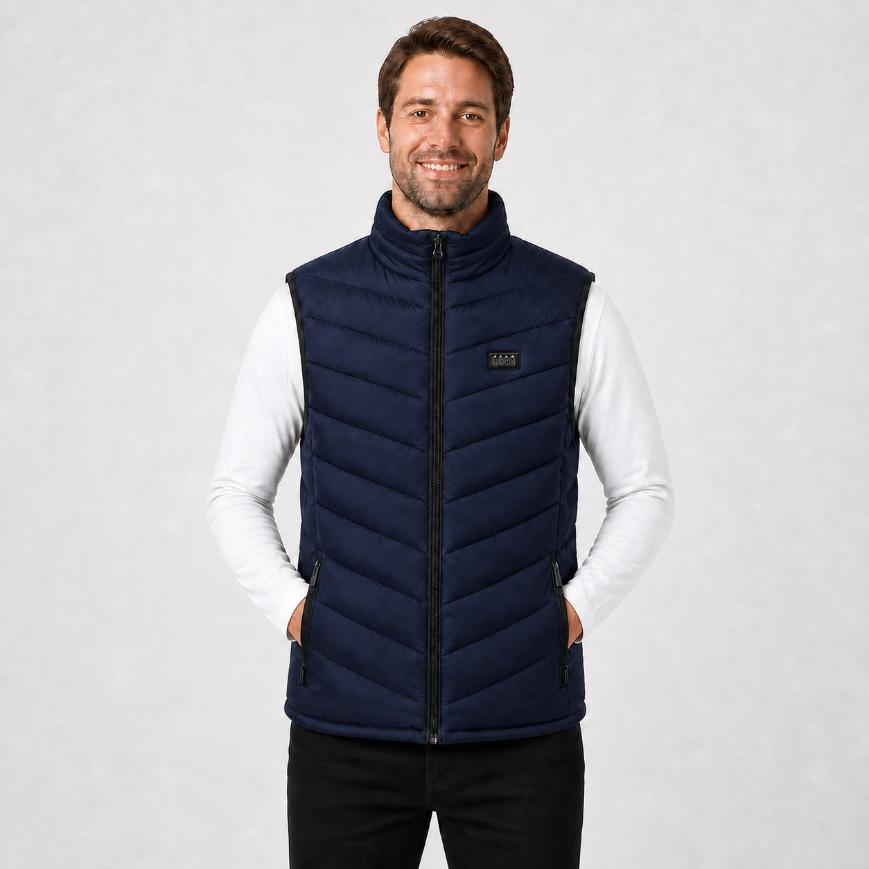 Men's Multi-Zone USB Heated Vest | Adjustable Heat for Outdoor | Blue