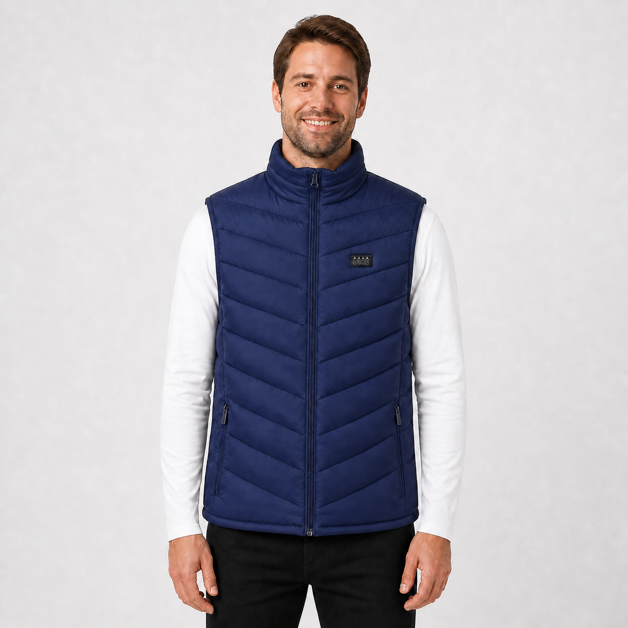 Men's Multi-Zone USB Heated Vest | Adjustable Heat for Outdoor | Blue