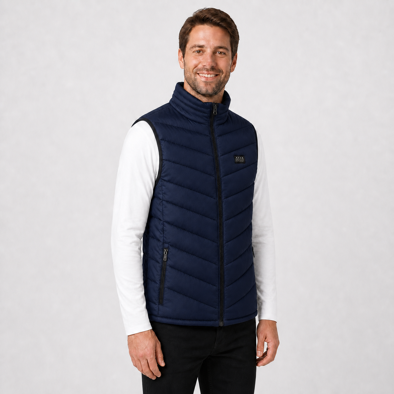 Men's Multi-Zone USB Heated Vest | Adjustable Heat for Outdoor | Blue