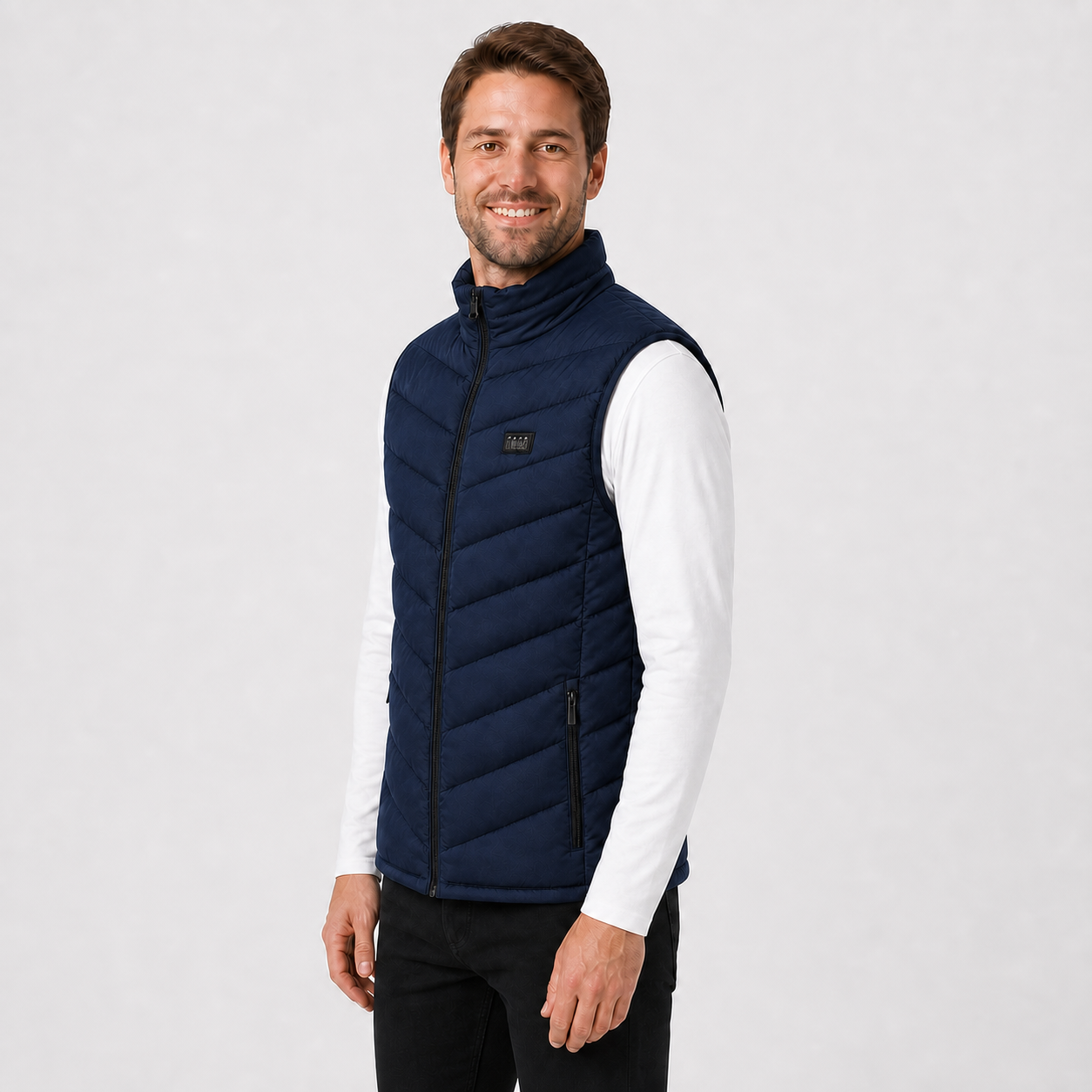 Men's Multi-Zone USB Heated Vest | Adjustable Heat for Outdoor | Blue