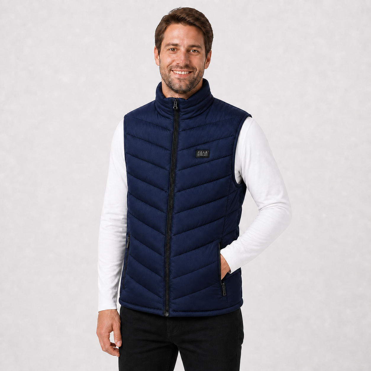 Men's Multi-Zone USB Heated Vest | Adjustable Heat for Outdoor | Blue