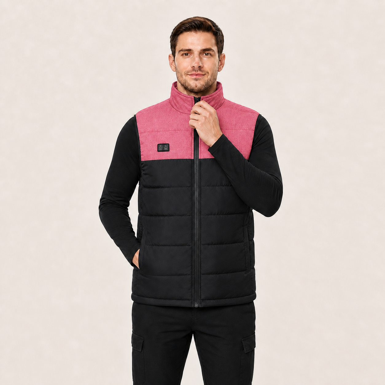 Men's 3-Level Heated Vest with Front & Back Heating | Pink