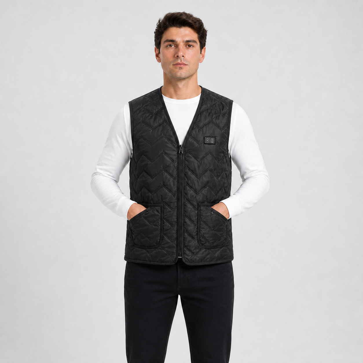 Men's Rechargeable Heated Vest for Outdoors l Black