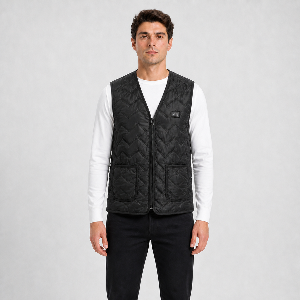 Men's Rechargeable Heated Vest for Outdoors l Black