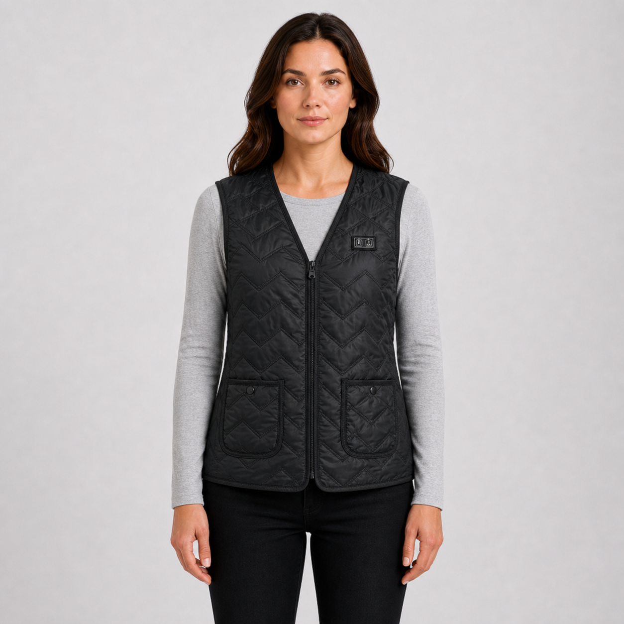 Women's Rechargeable Heated Vest for Outdoors l Black