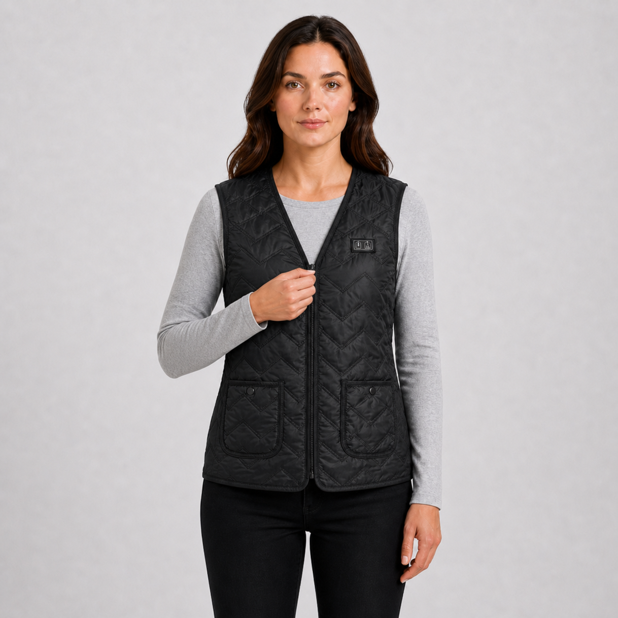 Women's Rechargeable Heated Vest for Outdoors l Black