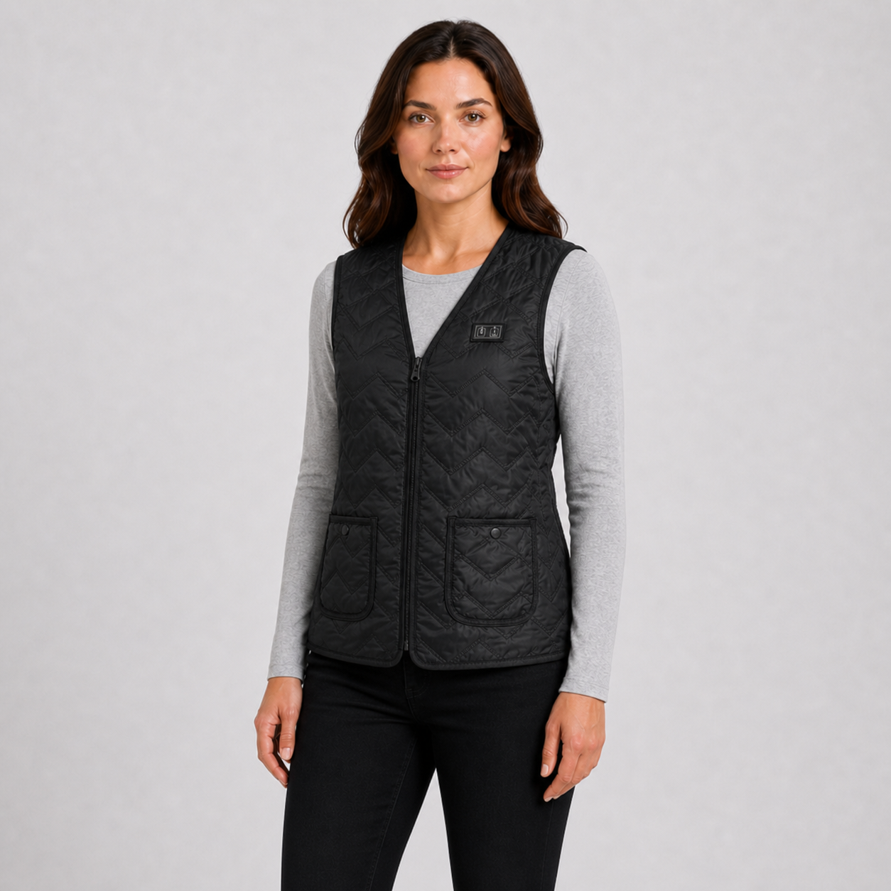 Women's Rechargeable Heated Vest for Outdoors l Black