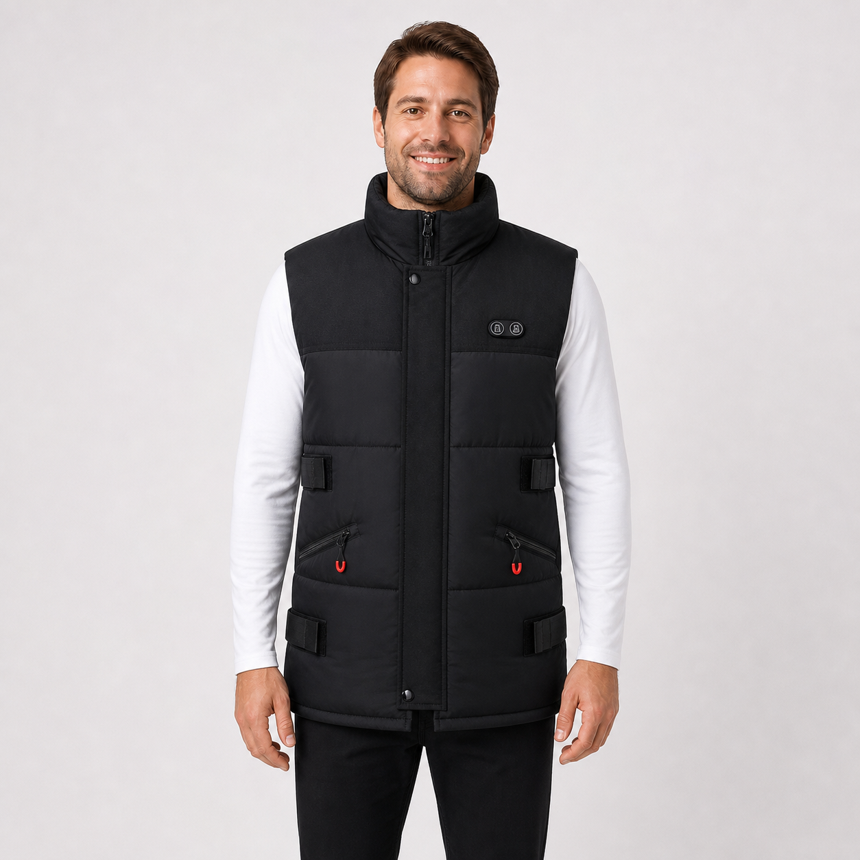 Men's Premium Heated Vest Designed for Cold Weather Comfort-Black