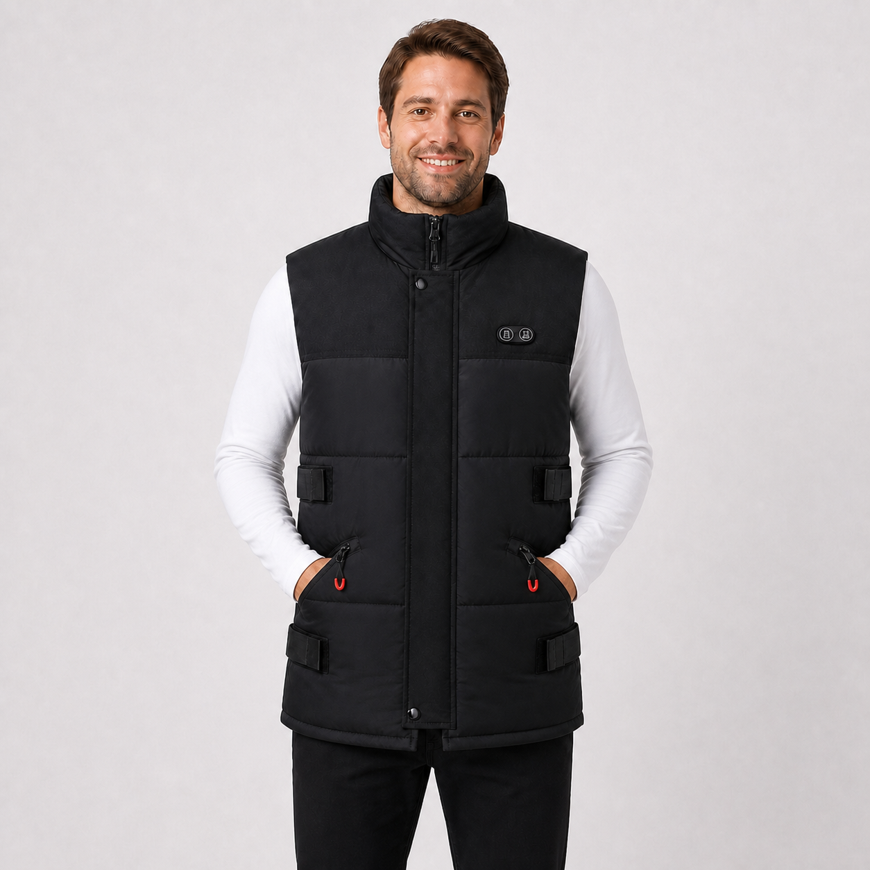 Men's Premium Heated Vest Designed for Cold Weather Comfort-Black