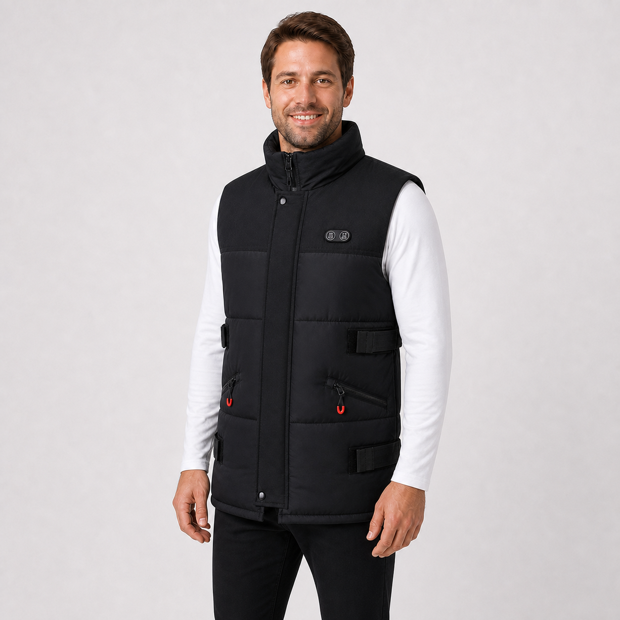 Men's Premium Heated Vest Designed for Cold Weather Comfort-Black