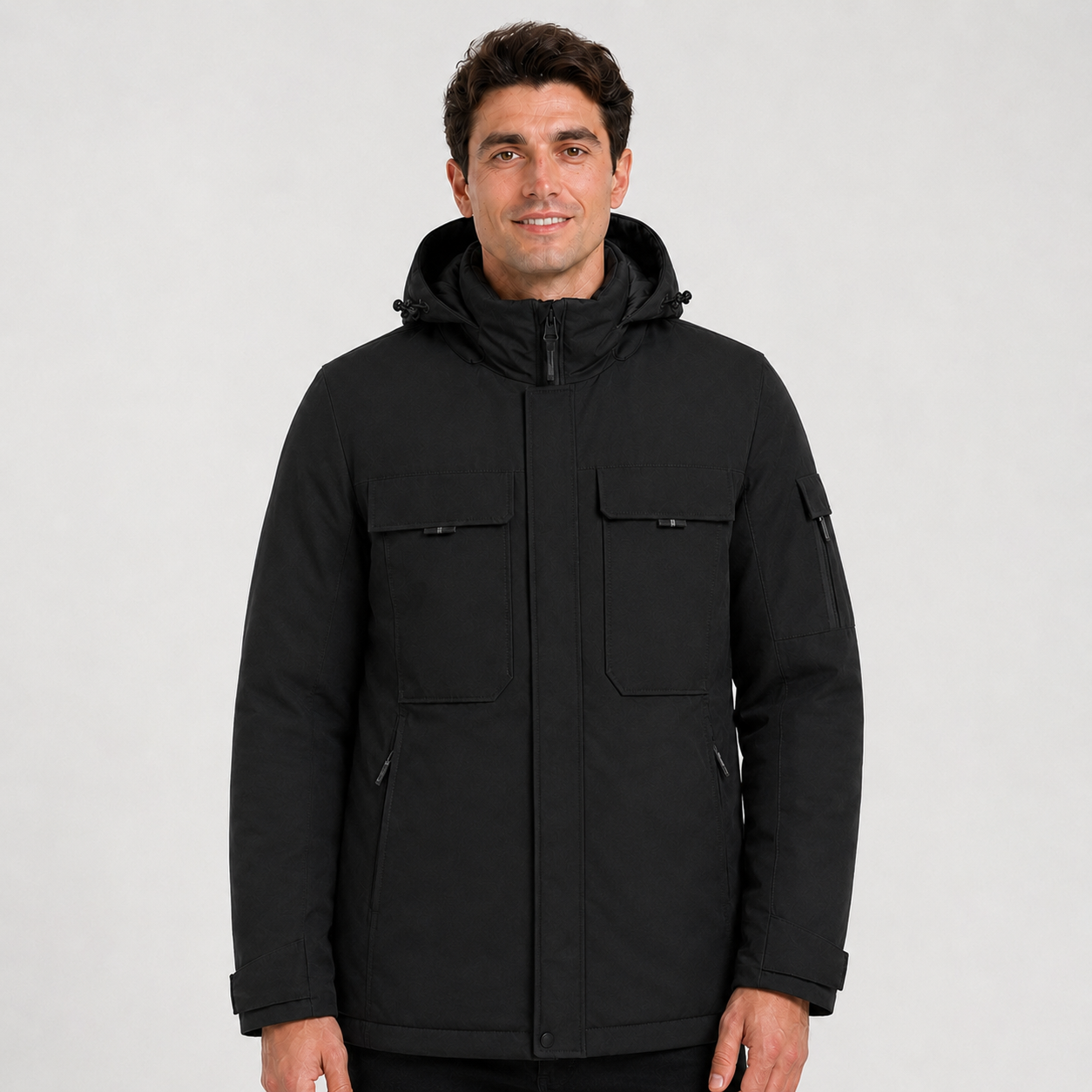 Men's 9-Zone Heated Winter Jacket with Detachable Hood