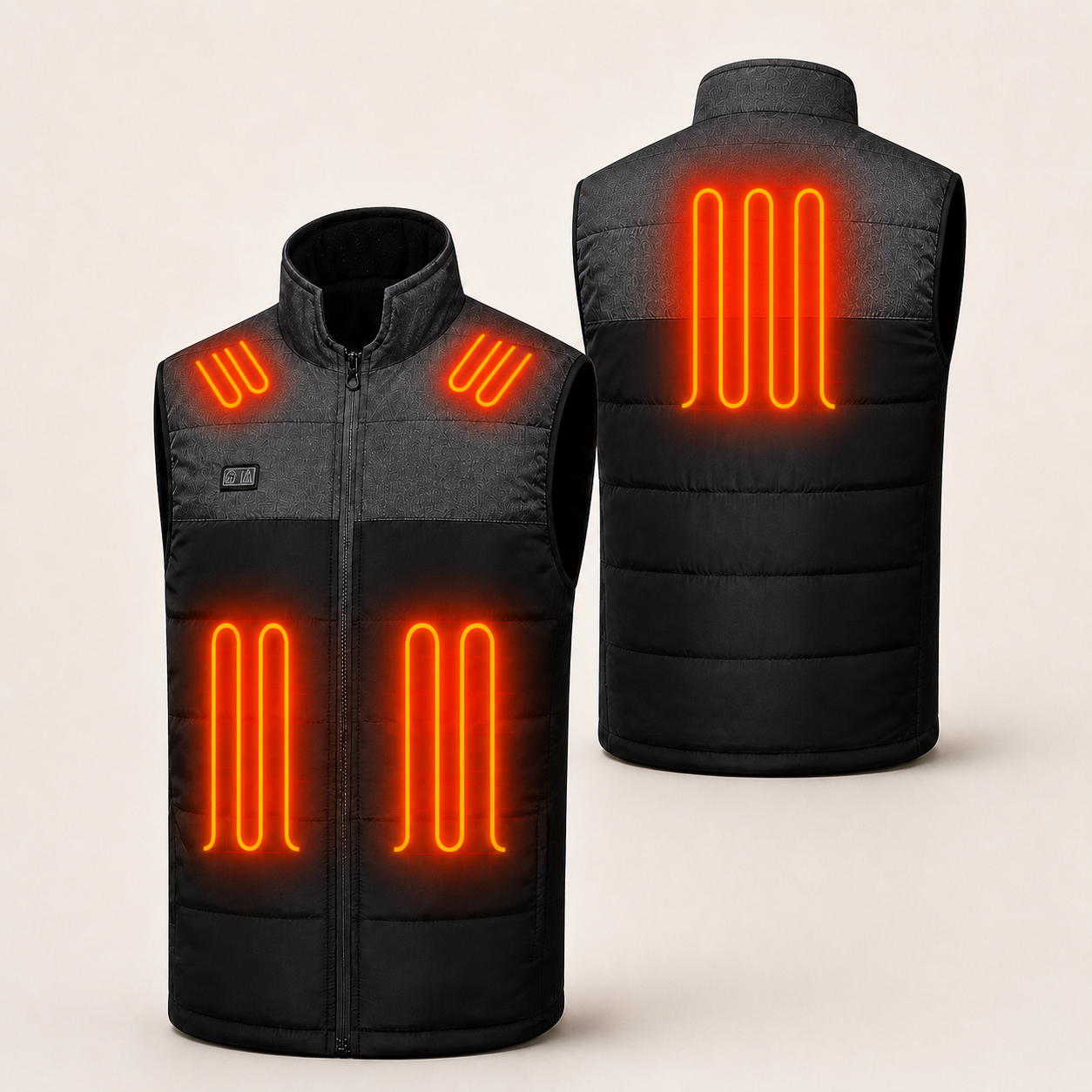 Men's 3-Level Heated Vest with Front & Back Heating | Black