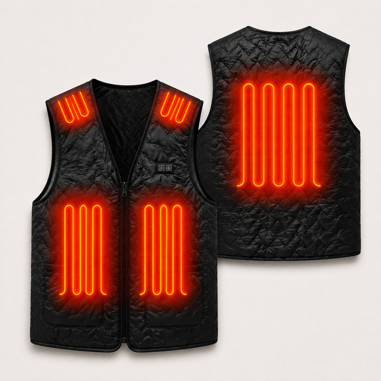 Men's Rechargeable Heated Vest for Outdoors l Black