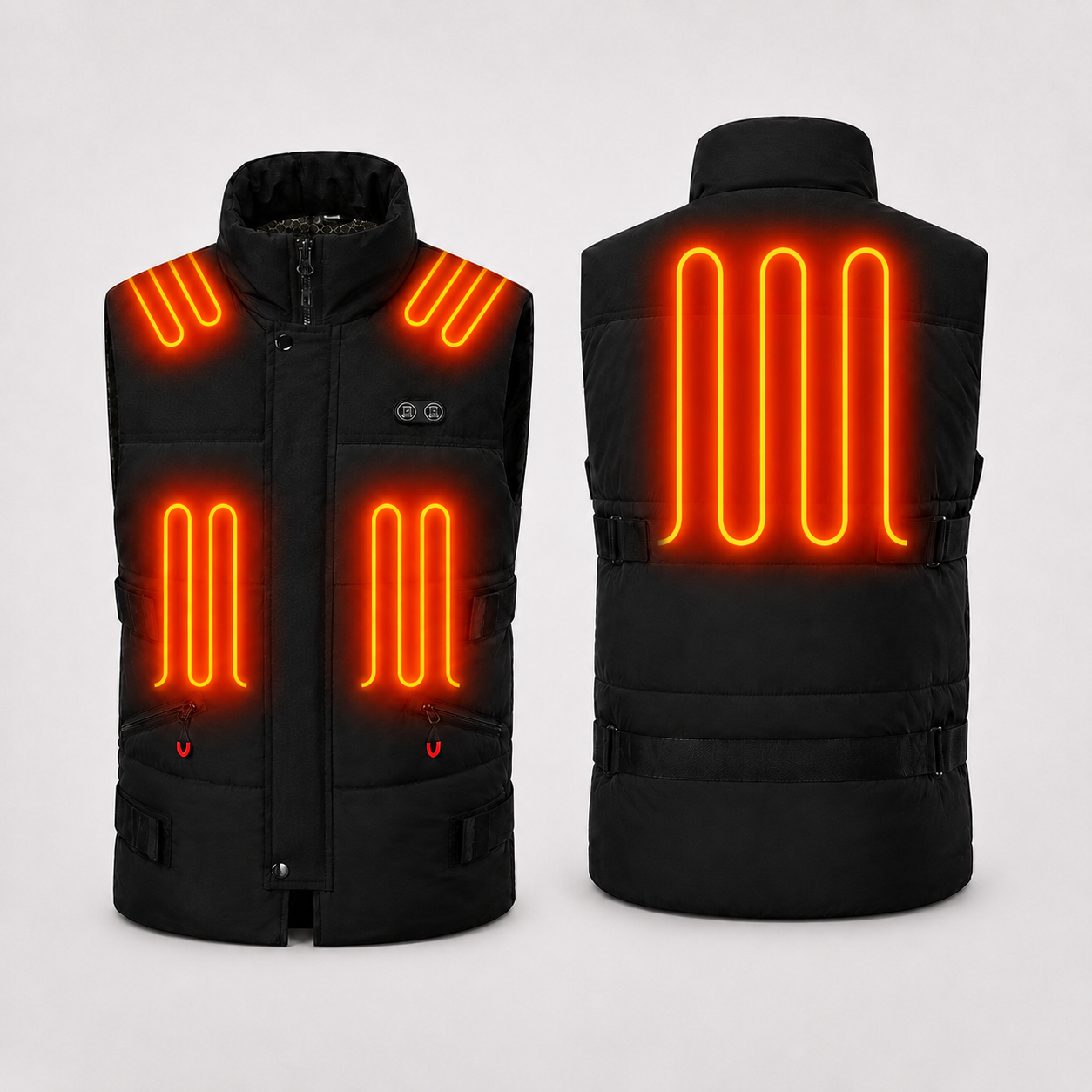 Men's Premium Heated Vest Designed for Cold Weather Comfort-Black