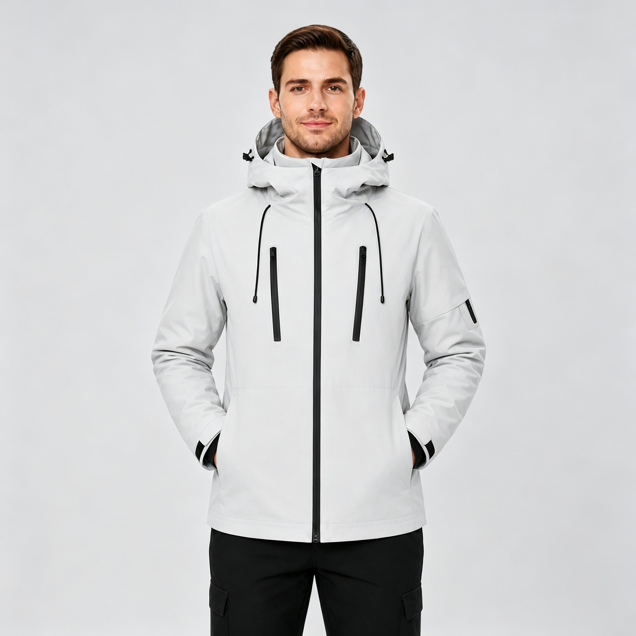 Men's Packable Performance Rain Jacket - Soft Warm Grey