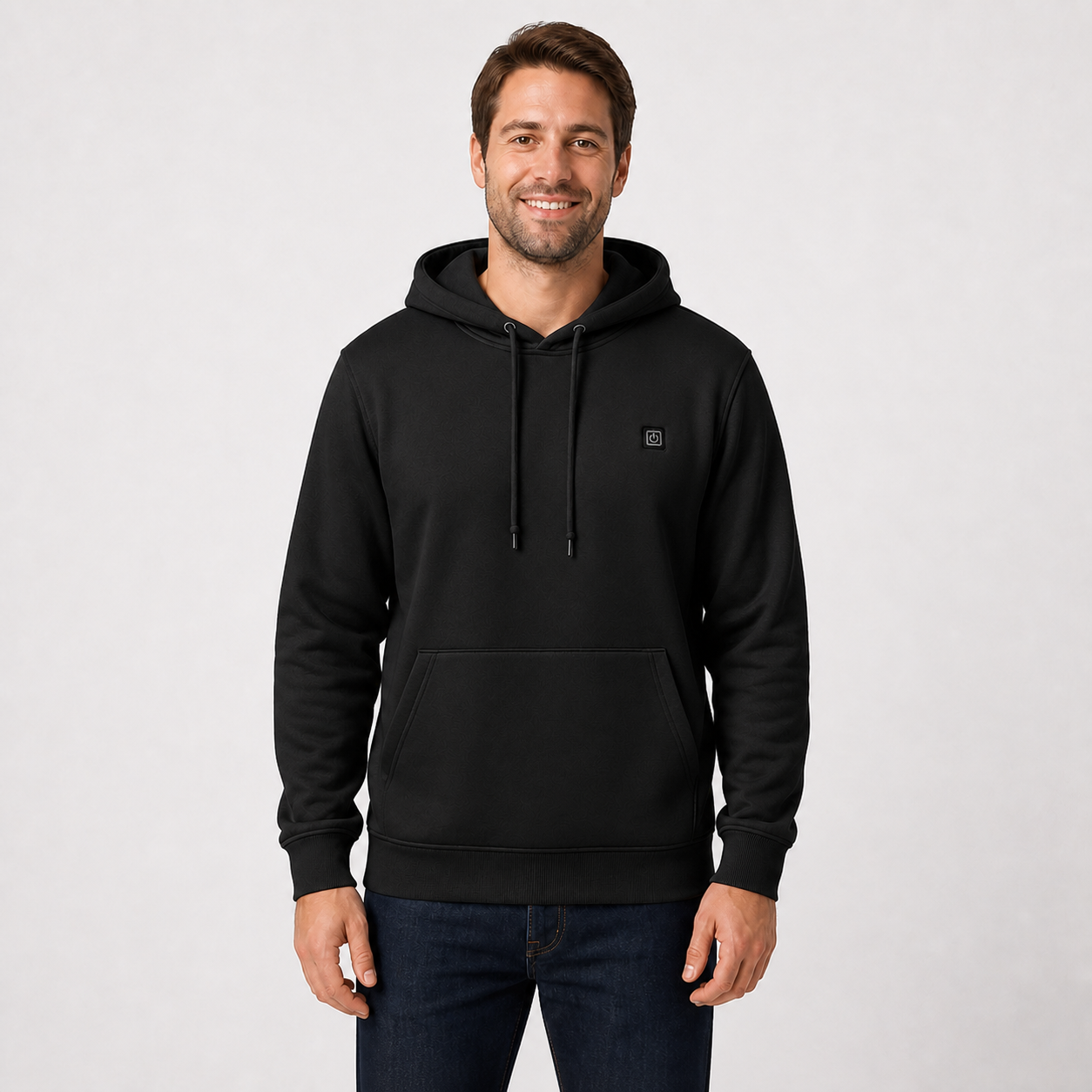 Men’s 5-Zone Smart Heated Pullover Hoodie — Black