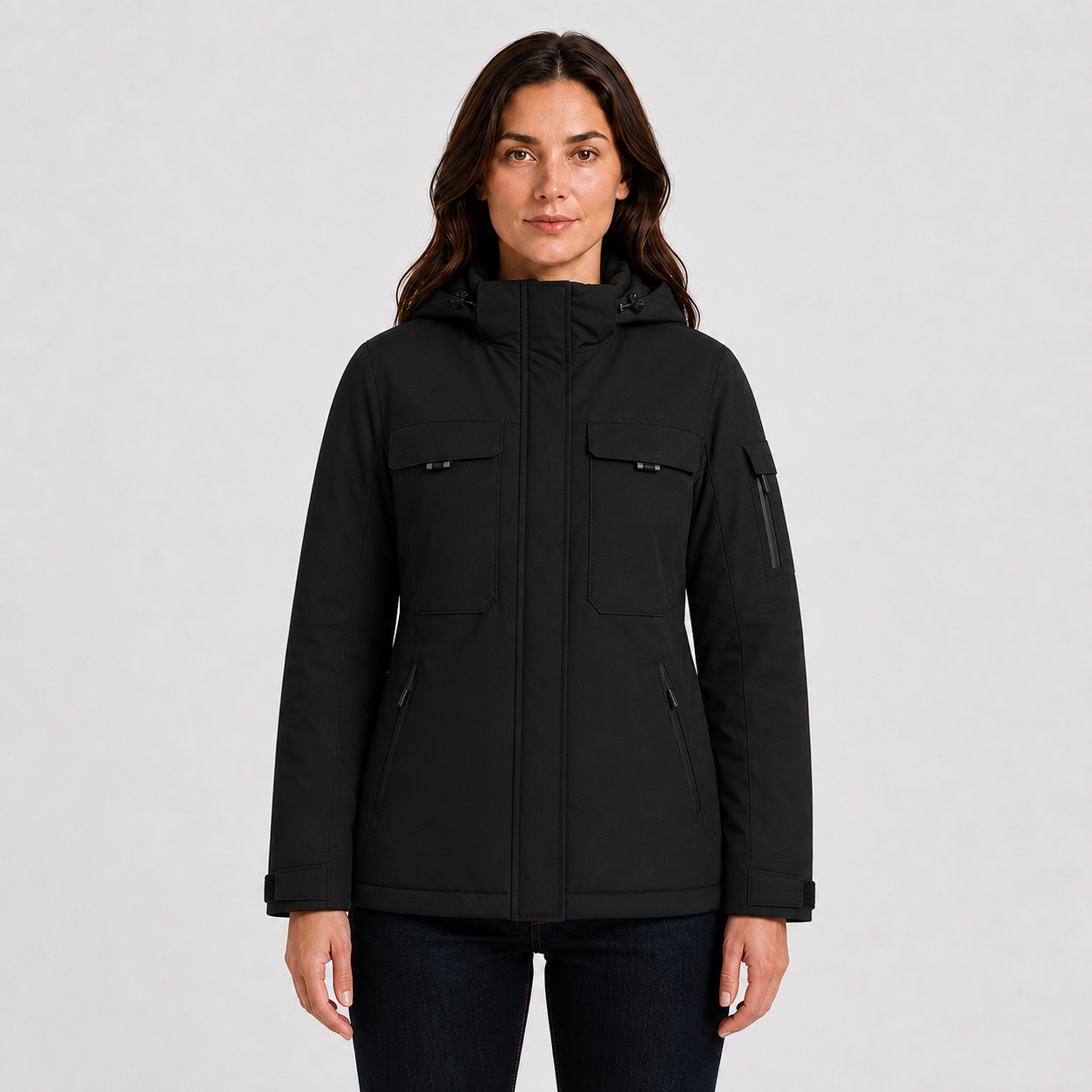 Women's 9-Zone Heated Winter Jacket with Detachable Hood
