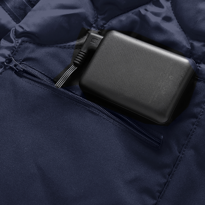 Men's 9-Zone Heated Winter Jacket with Detachable Hood