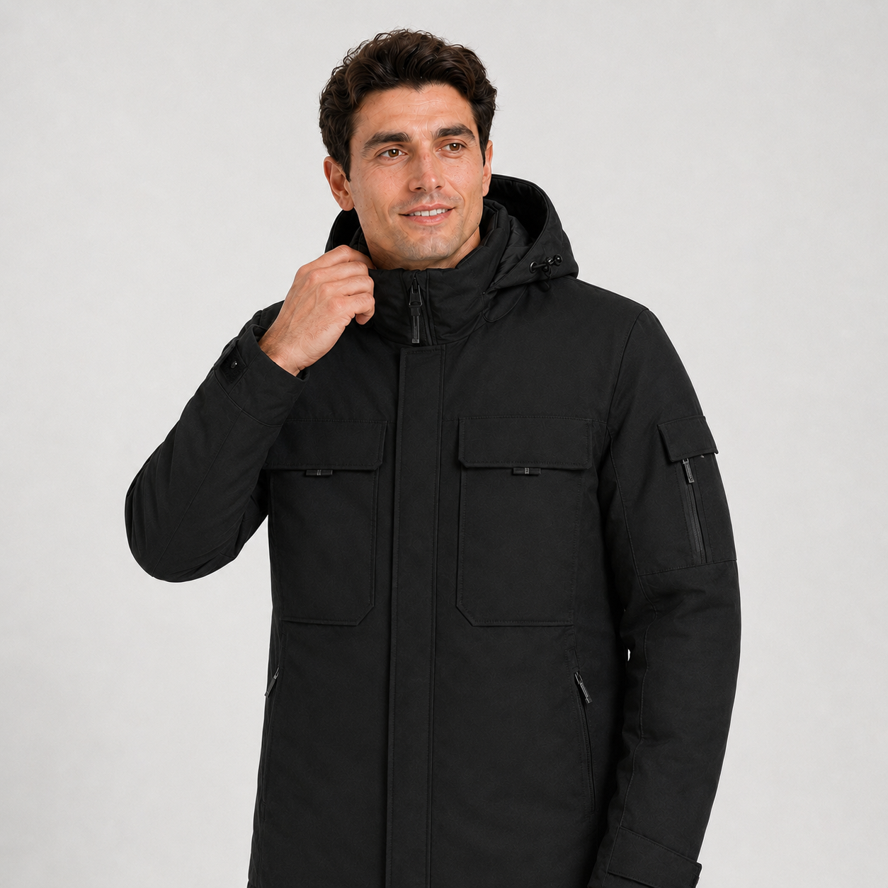 Men's 9-Zone Heated Winter Jacket with Detachable Hood