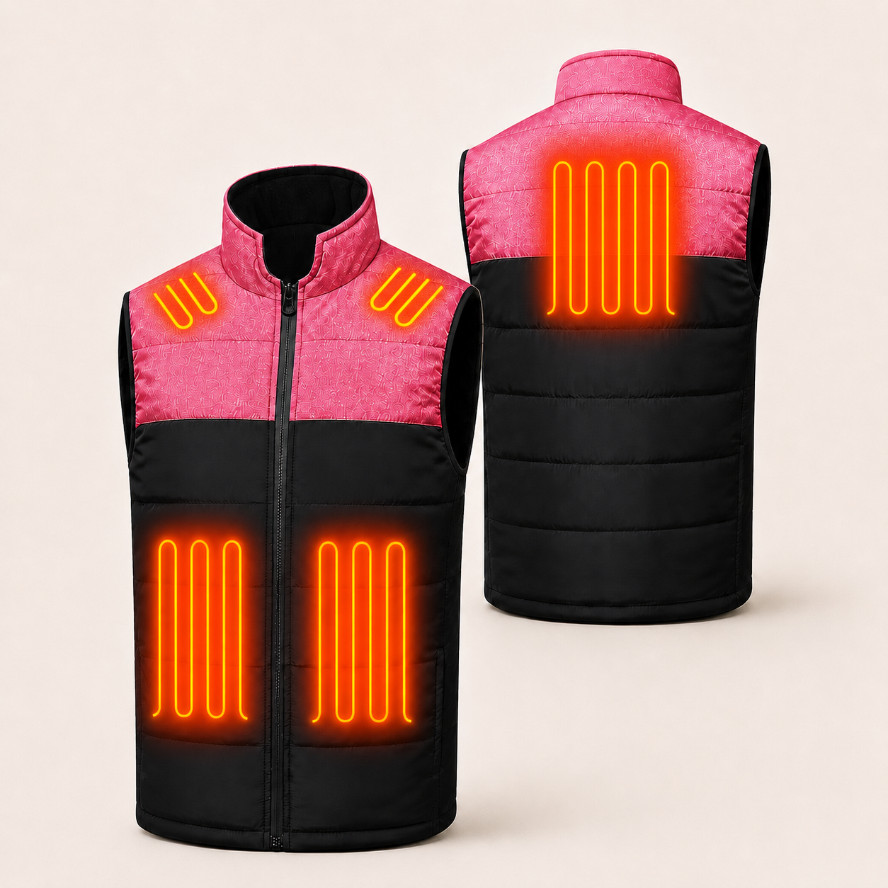 Women's 3-Level Heated Vest with Front & Back Heating | Pink