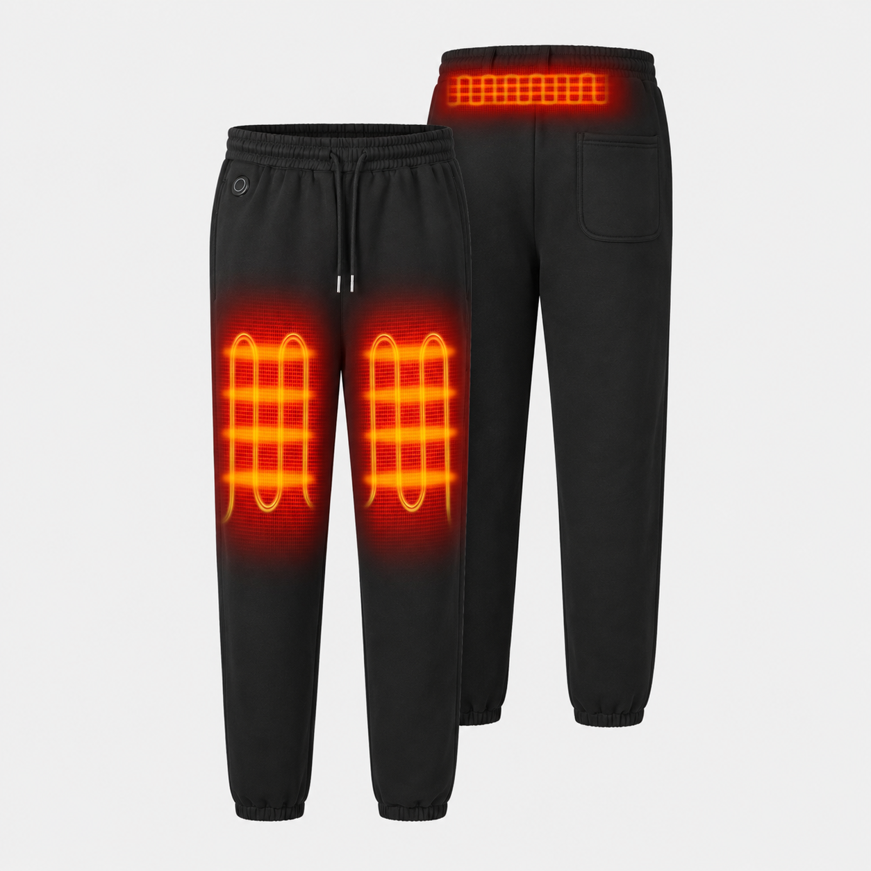 Men's Smart Heated Sweatpants with Adjustable Warmth-Black