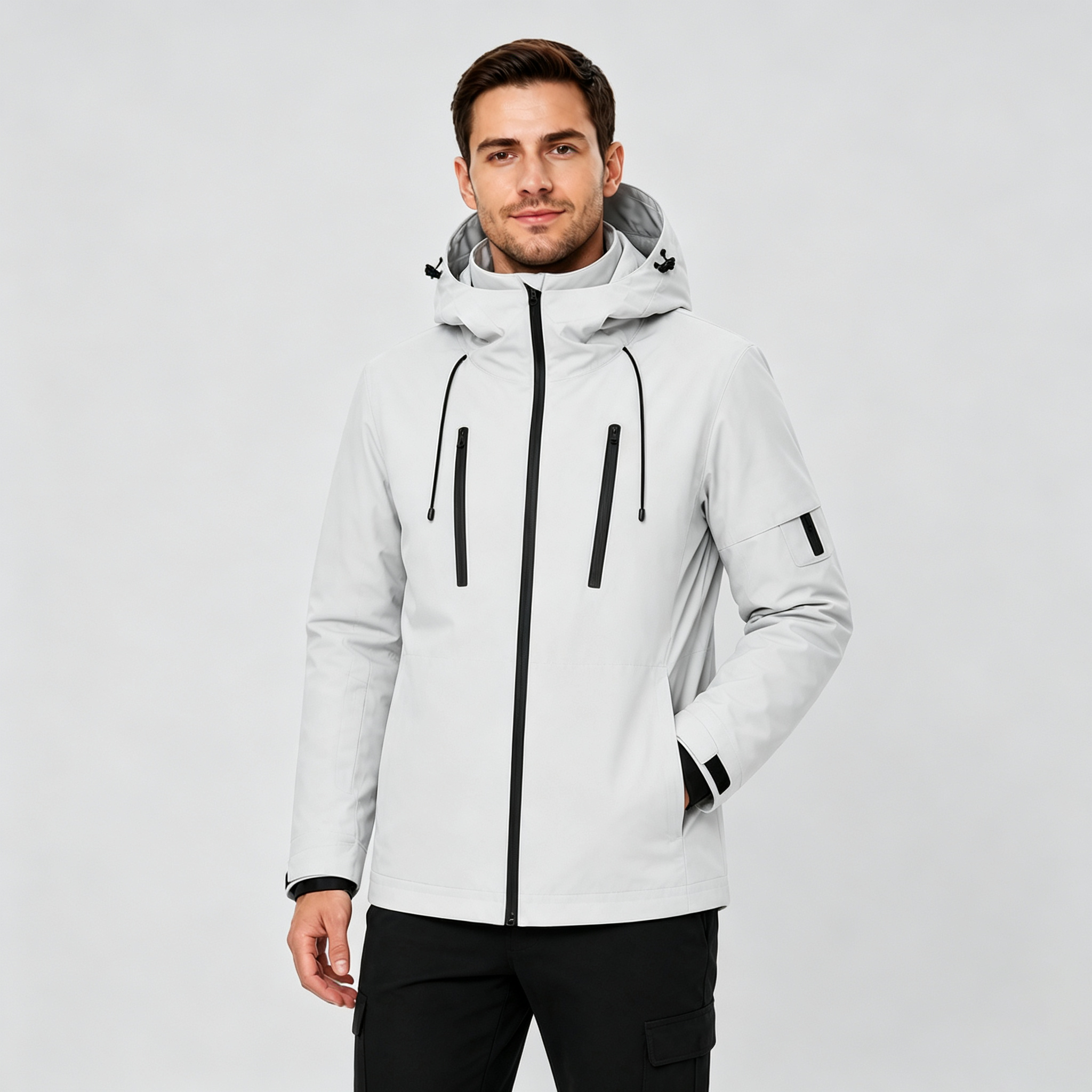 Men's Packable Performance Rain Jacket - Soft Warm Grey