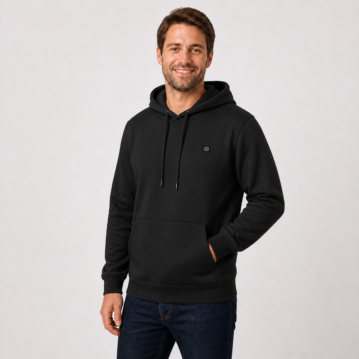 Men’s 5-Zone Smart Heated Pullover Hoodie — Black