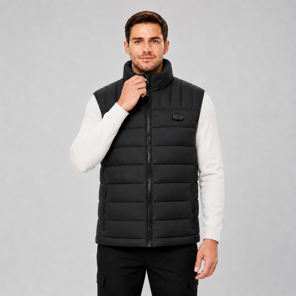 Men's Premium Heated Vest for Outdoor Winter Adventures-Black