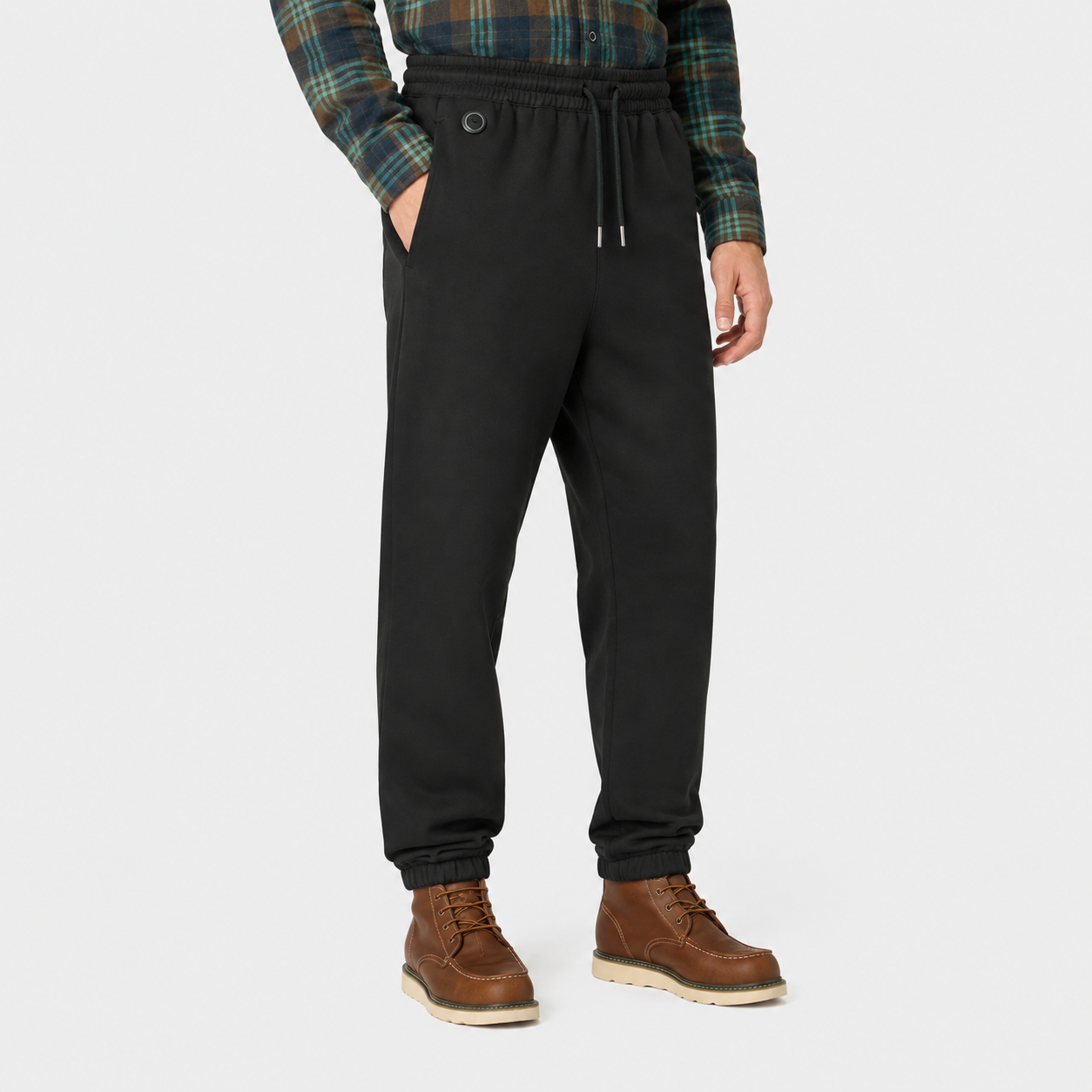 Men's Smart Heated Sweatpants with Adjustable Warmth-Black
