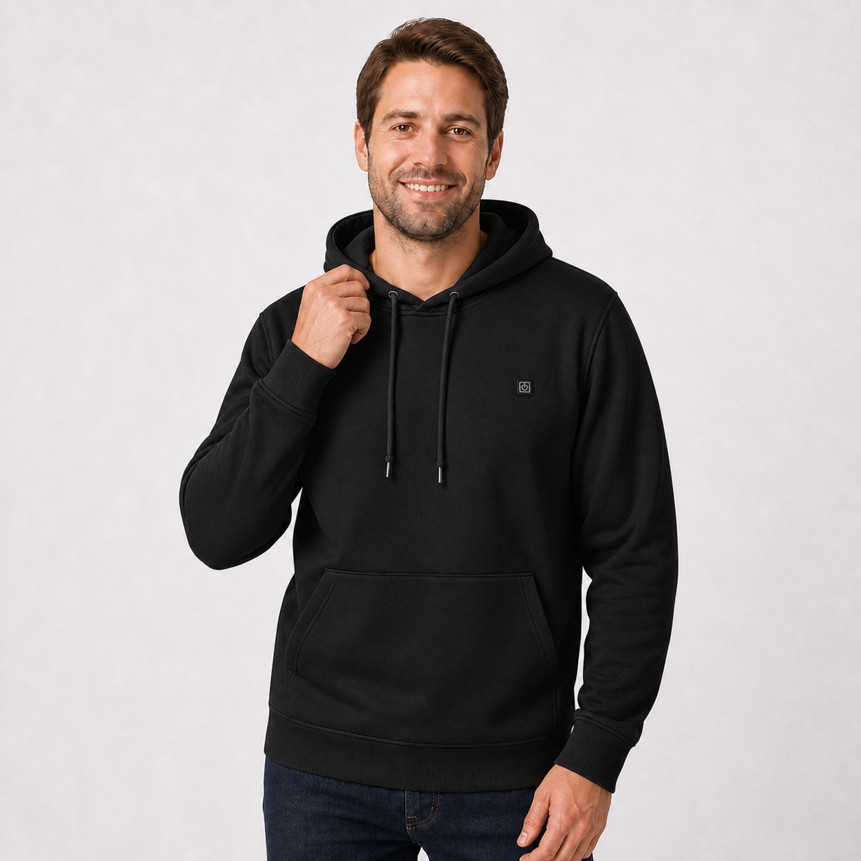 Men’s 5-Zone Smart Heated Pullover Hoodie — Black