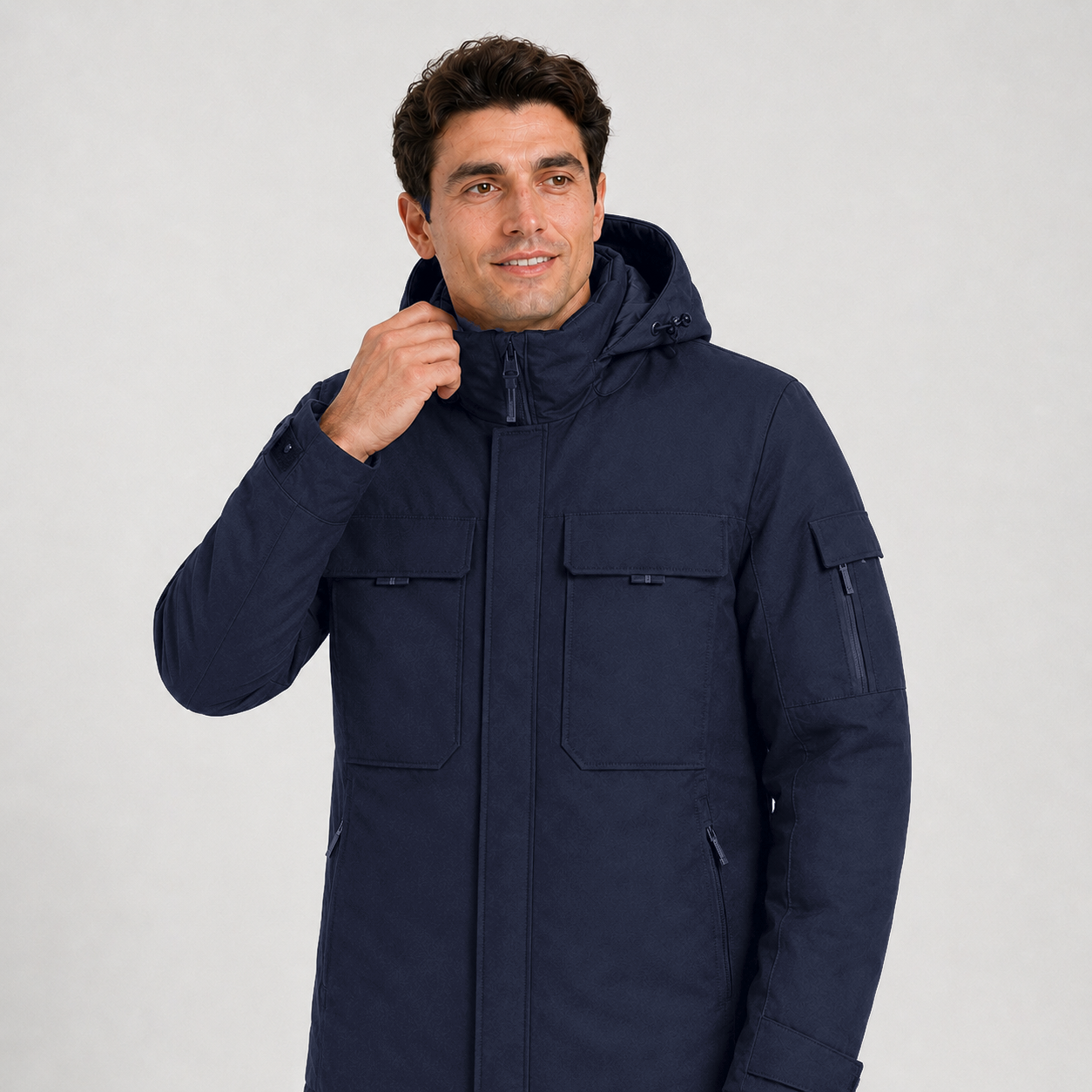 Men's 9-Zone Heated Winter Jacket with Detachable Hood