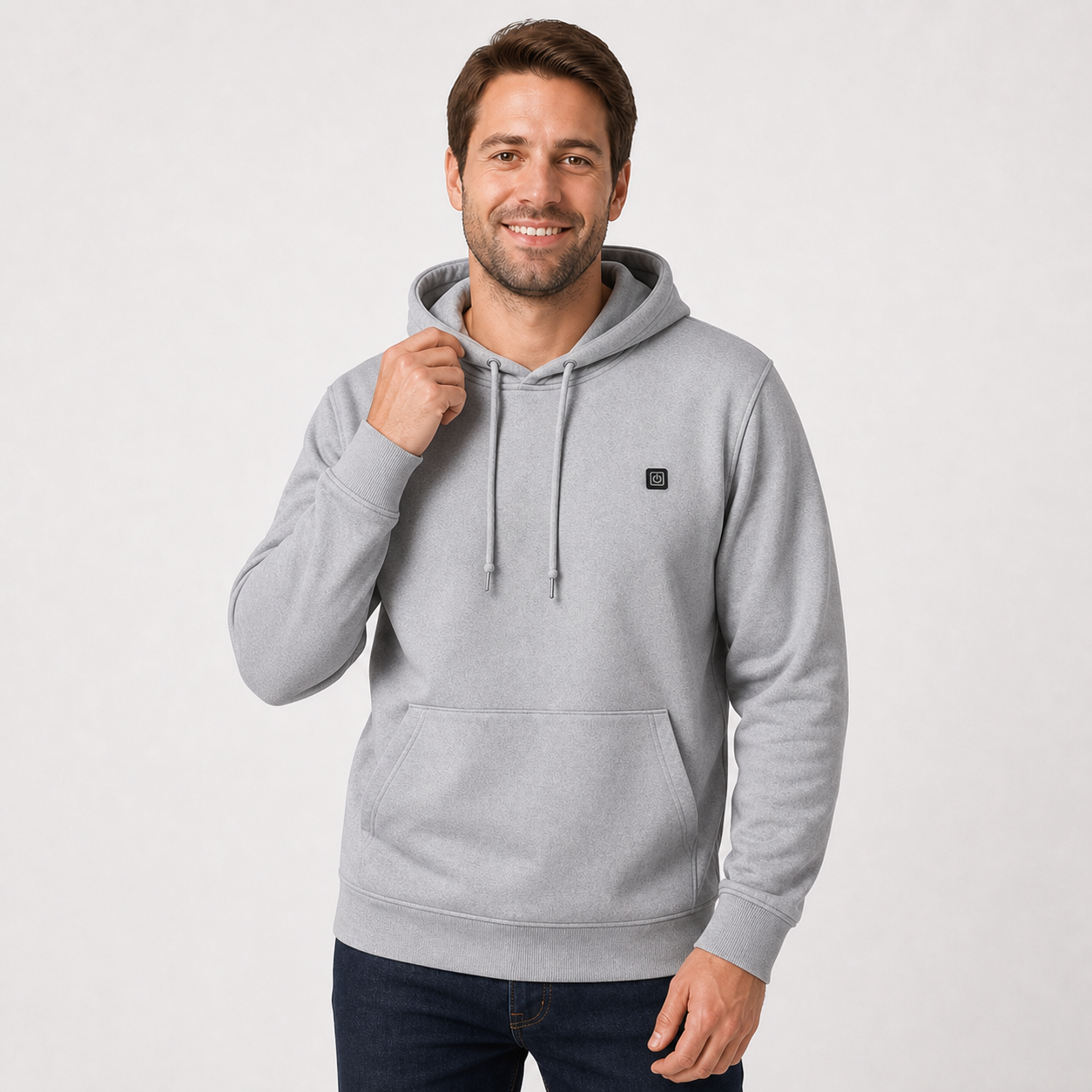 Men’s 5-Zone Smart Heated Pullover Hoodie — 3 Heat Levels, 5V USB Powered