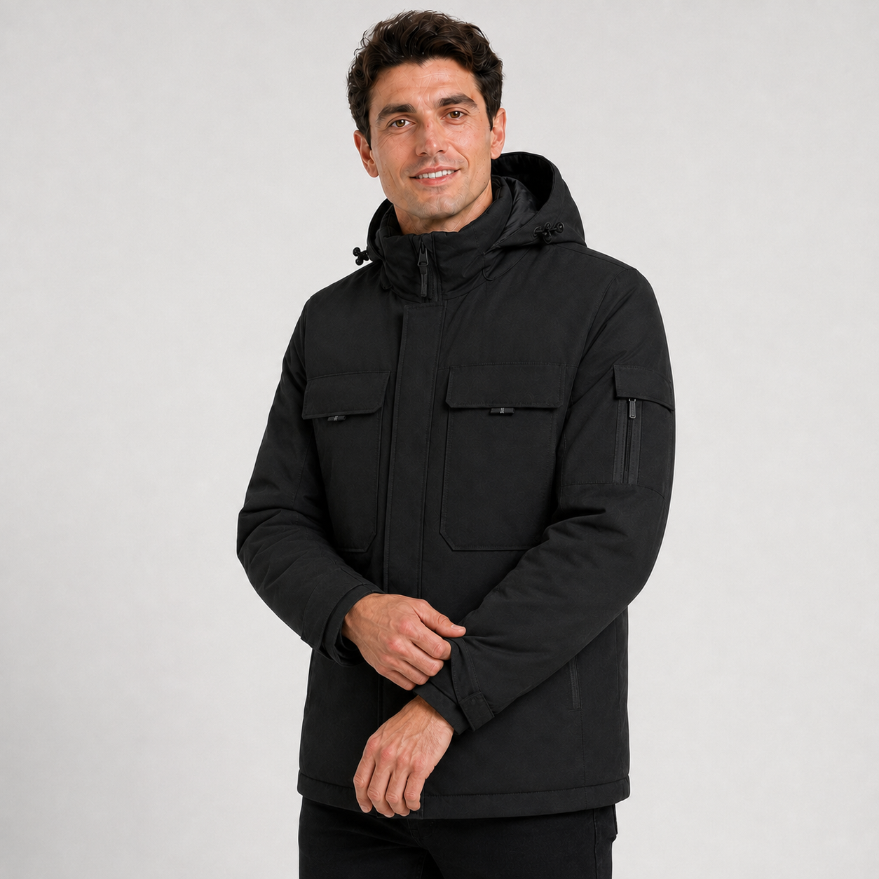Men's 9-Zone Heated Winter Jacket with Detachable Hood