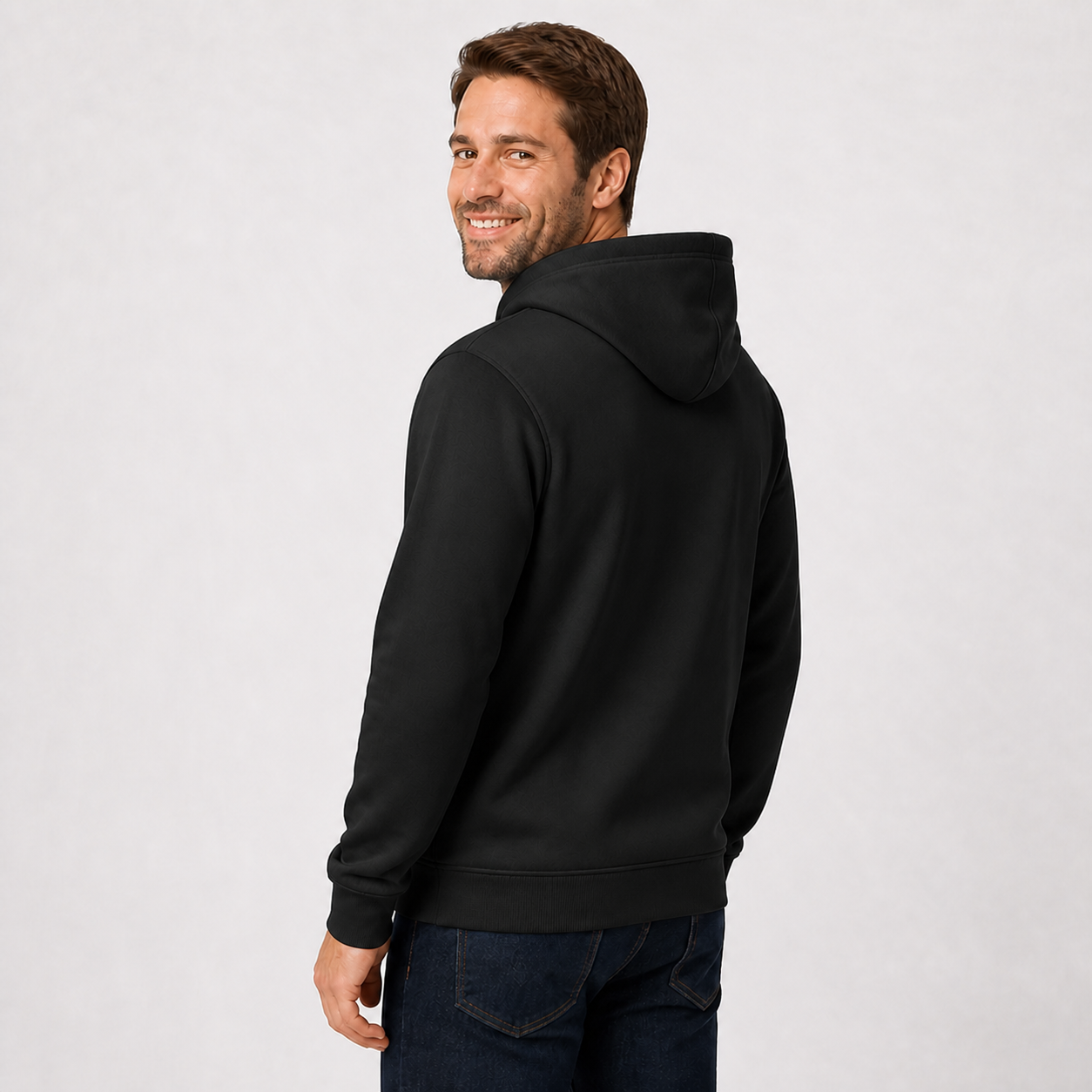 Men’s 5-Zone Smart Heated Pullover Hoodie — Black