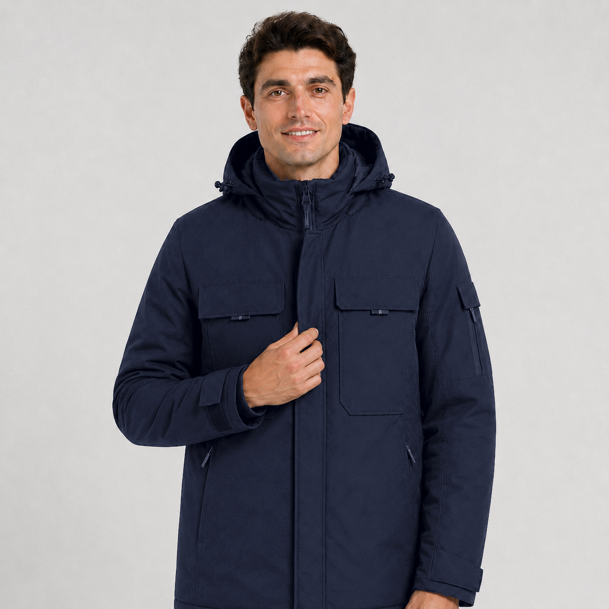 Men's 9-Zone Heated Winter Jacket with Detachable Hood