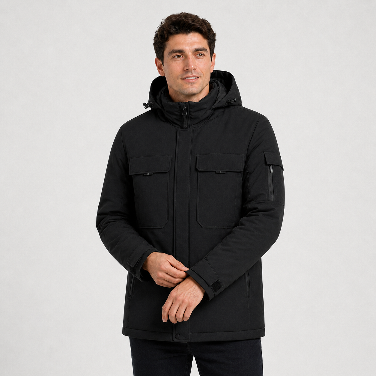 Men's 9-Zone Heated Winter Jacket with Detachable Hood