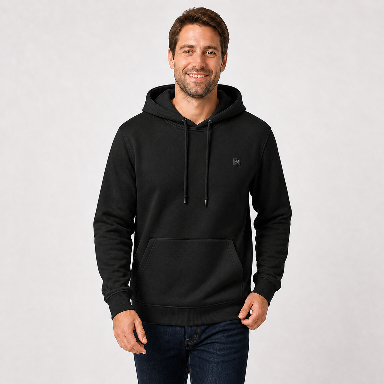 Men’s 5-Zone Smart Heated Pullover Hoodie — Black