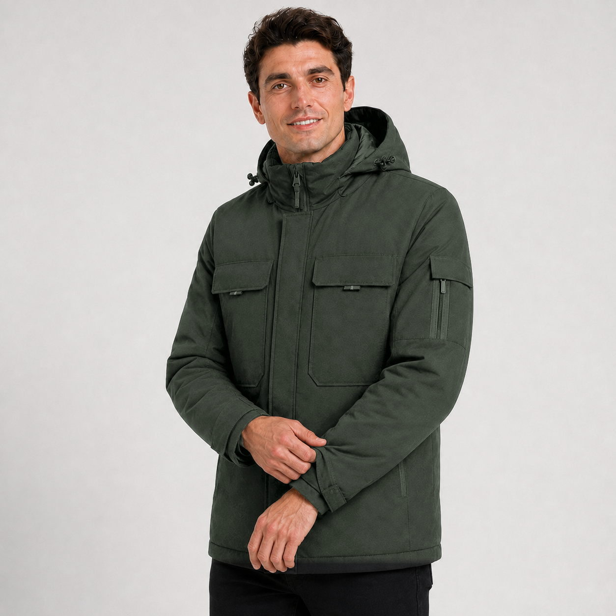 Men's 9-Zone Heated Winter Jacket with Detachable Hood