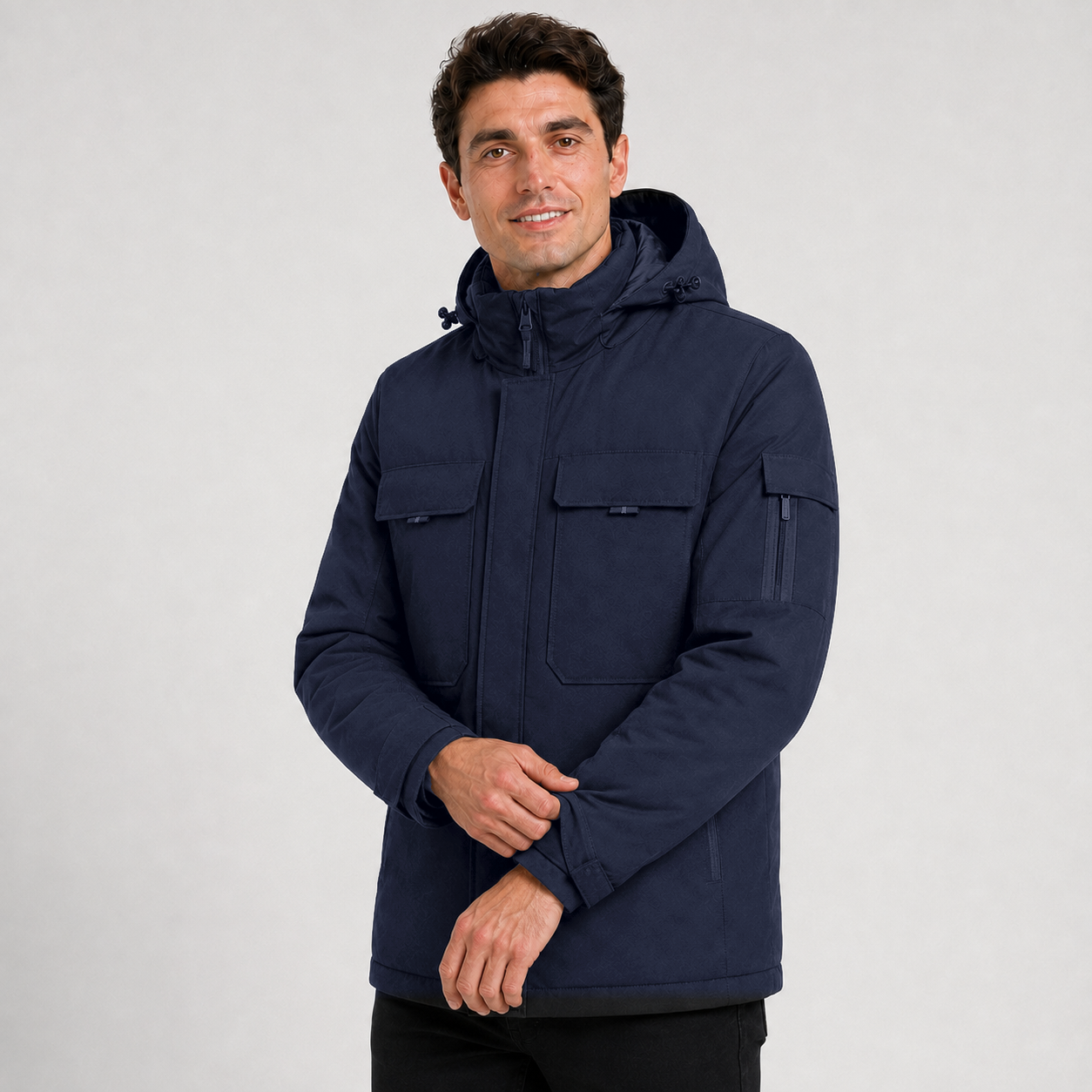 Men's 9-Zone Heated Winter Jacket with Detachable Hood