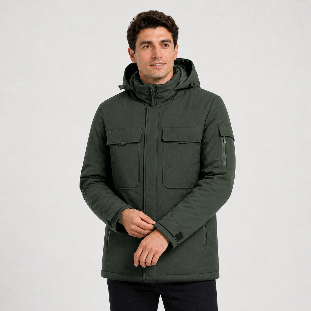 Men's 9-Zone Heated Winter Jacket with Detachable Hood