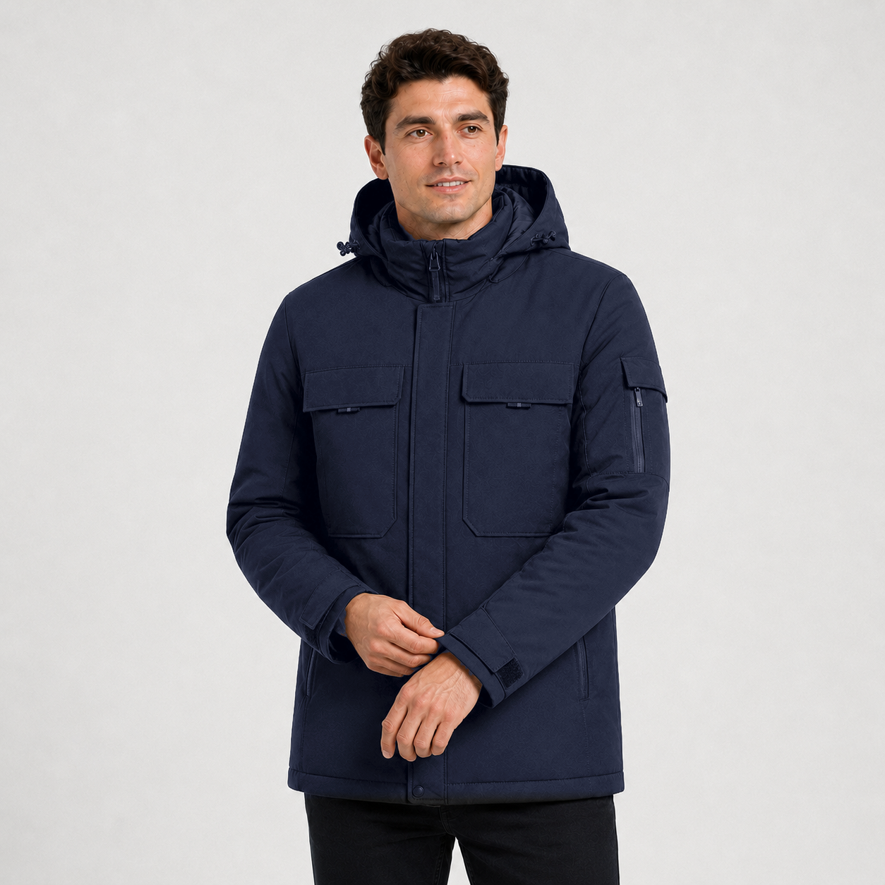 Men's 9-Zone Heated Winter Jacket with Detachable Hood