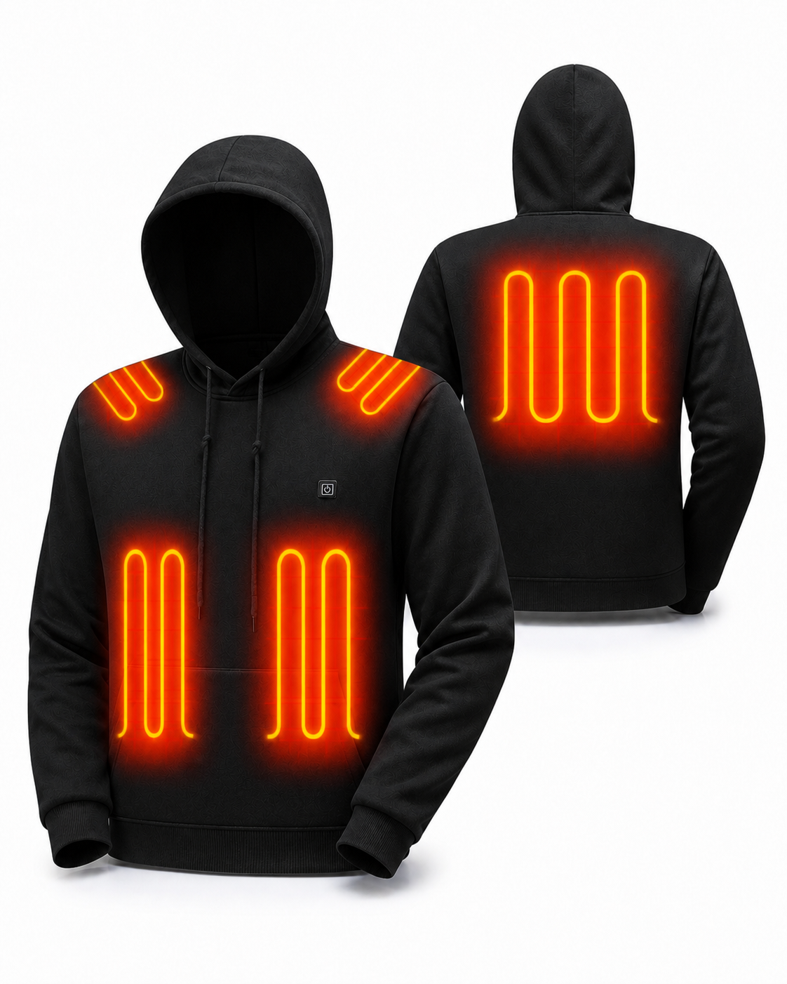 Men’s 5-Zone Smart Heated Pullover Hoodie — Black