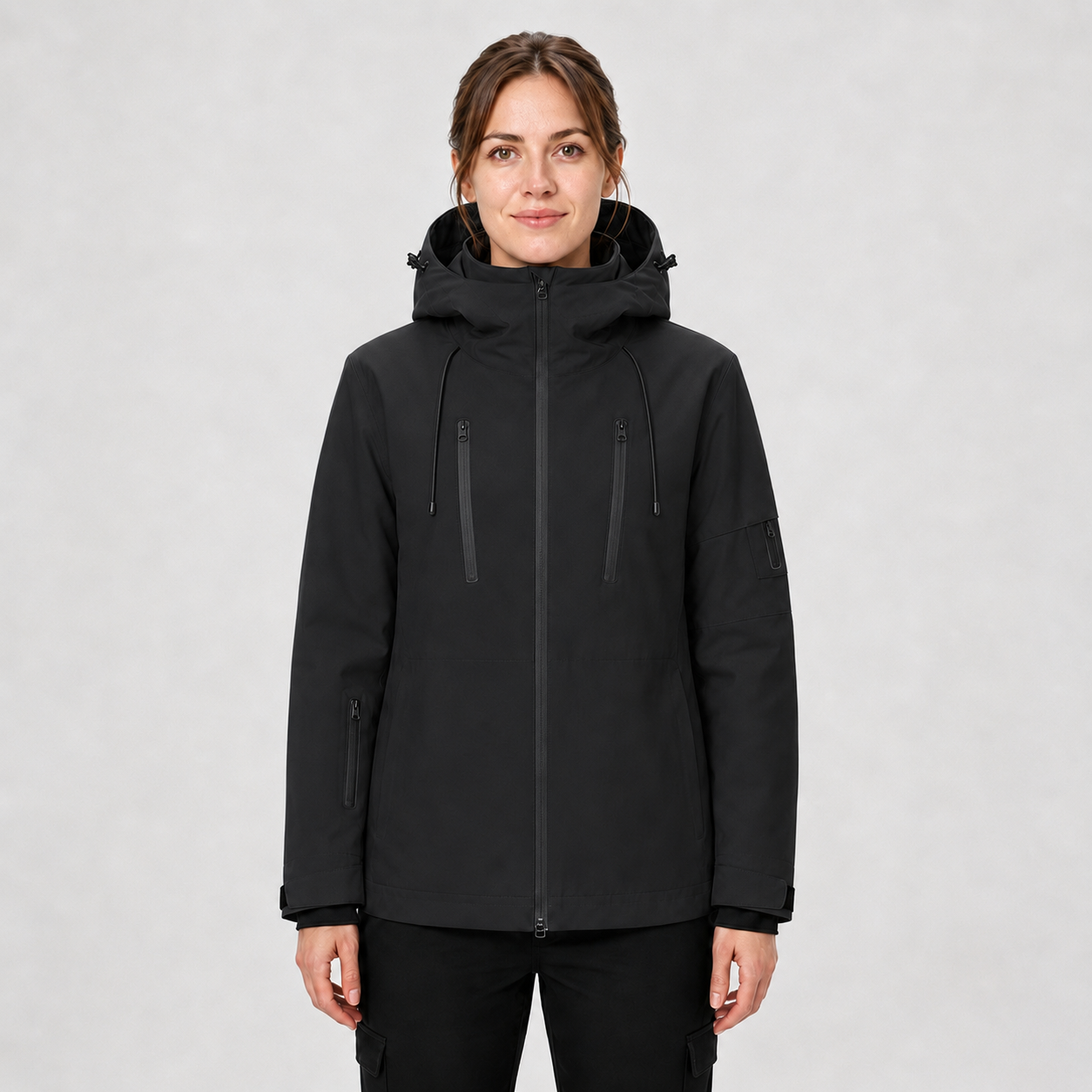 Women's Packable Performance Rain Jacket - Soft Warm Black