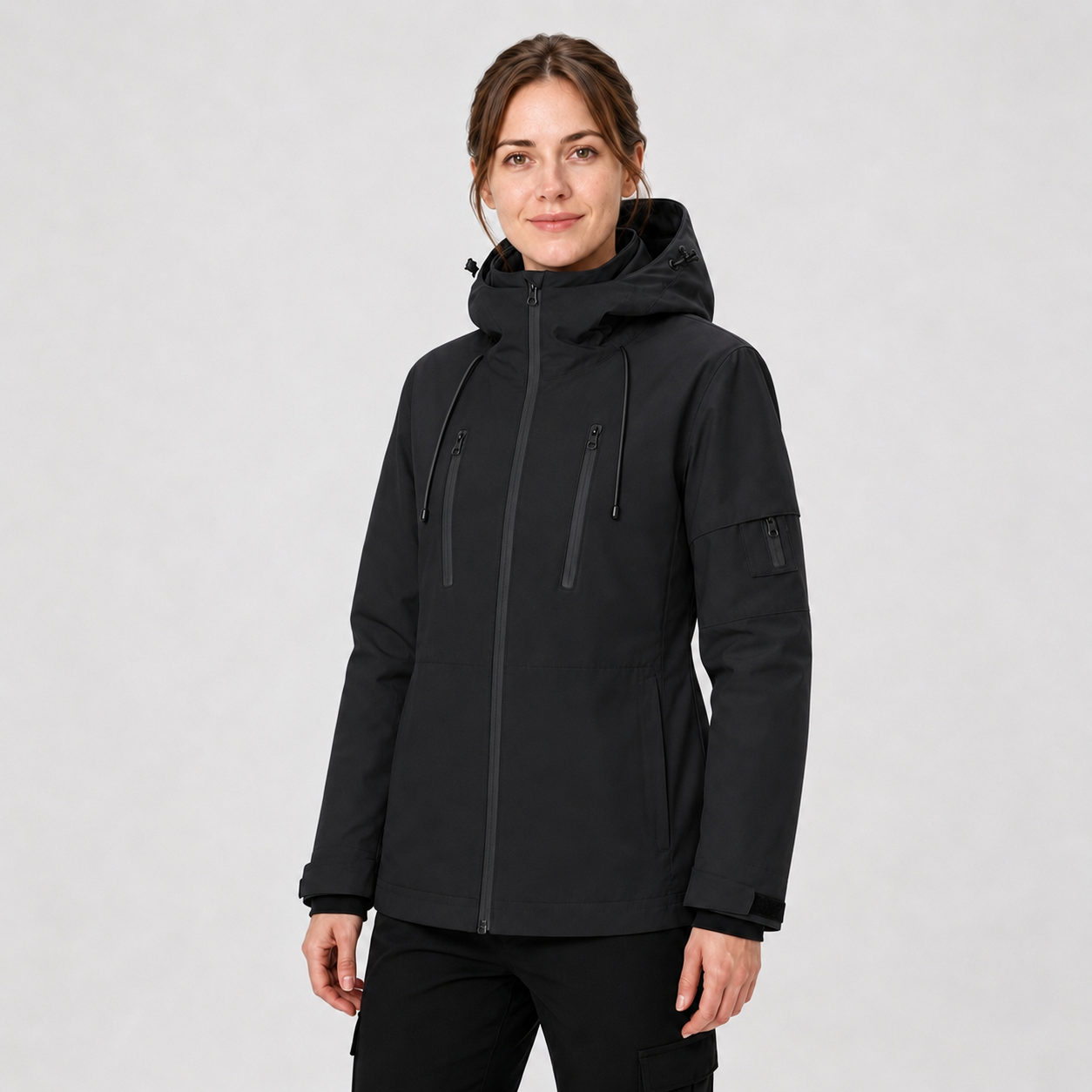 Women's Packable Performance Rain Jacket - Soft Warm Black