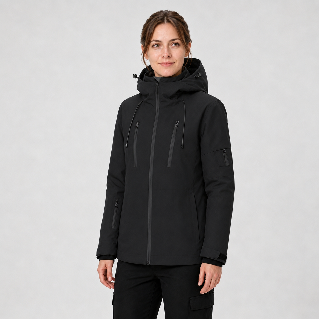 Women's Packable Performance Rain Jacket - Soft Warm Black