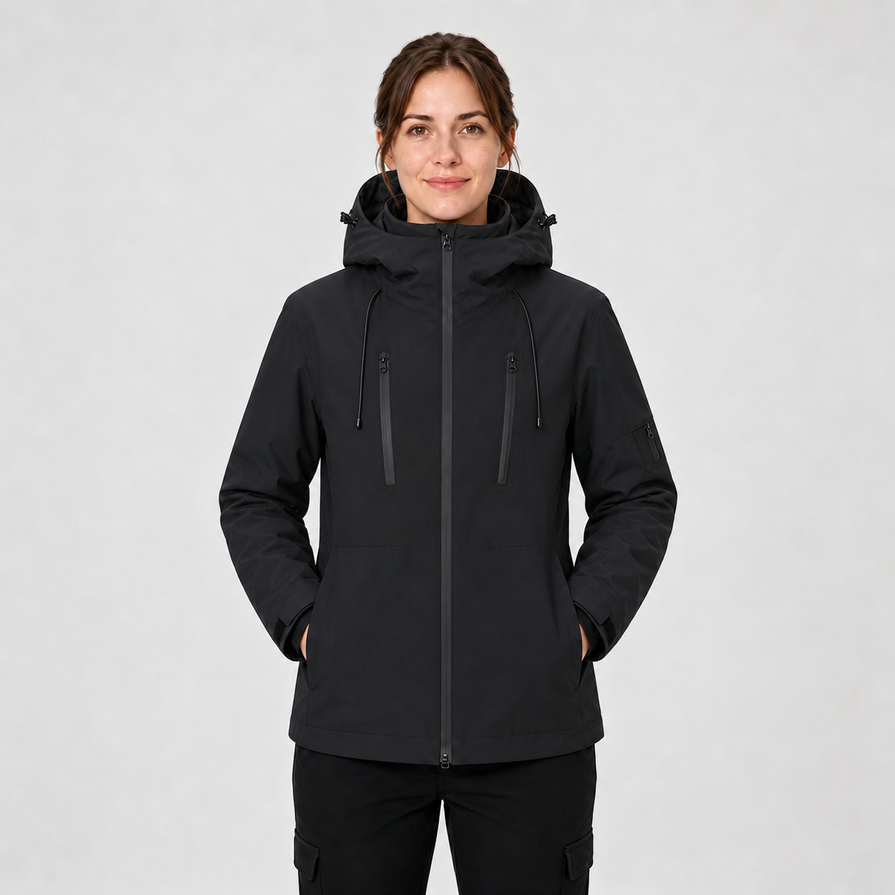 Women's Packable Performance Rain Jacket - Soft Warm Black