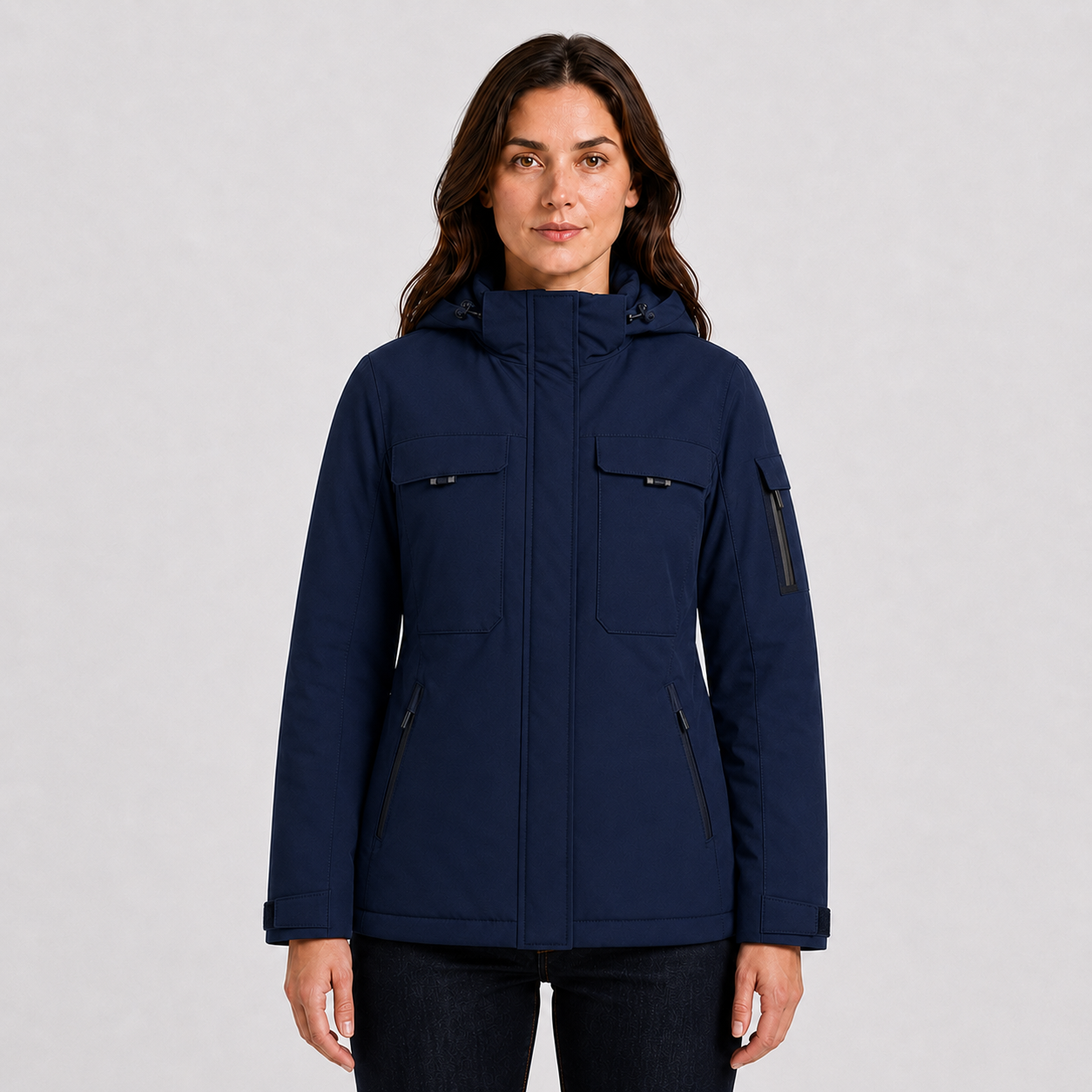 Women's 9-Zone Heated Winter Jacket with Detachable Hood