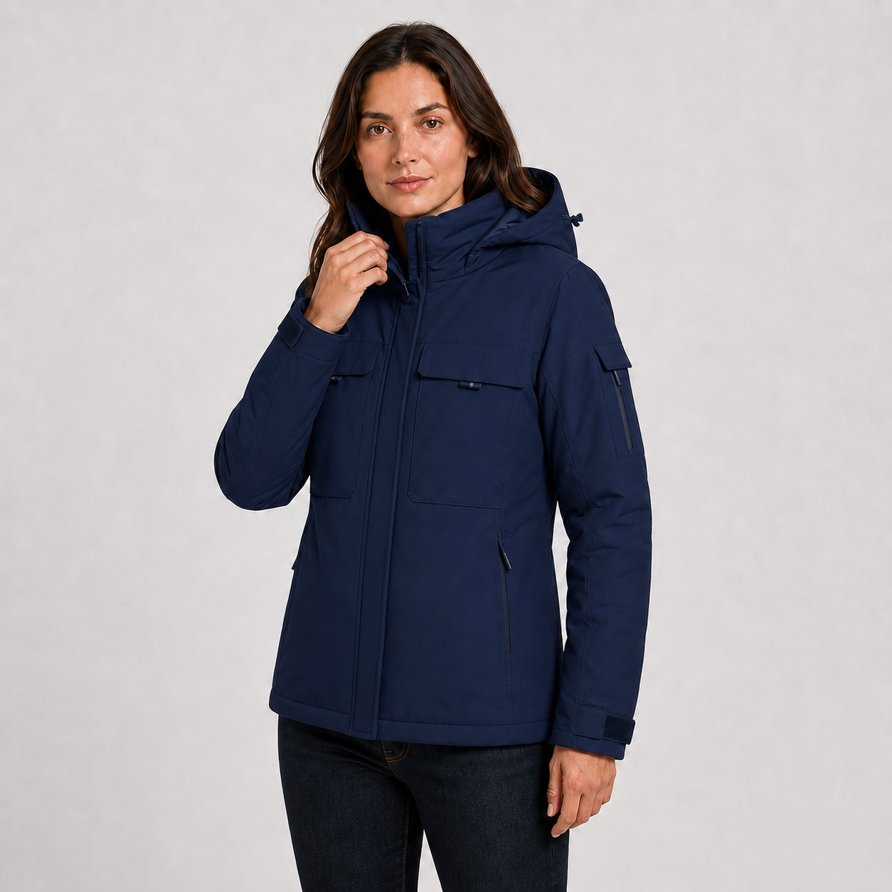 Women's 9-Zone Heated Winter Jacket with Detachable Hood